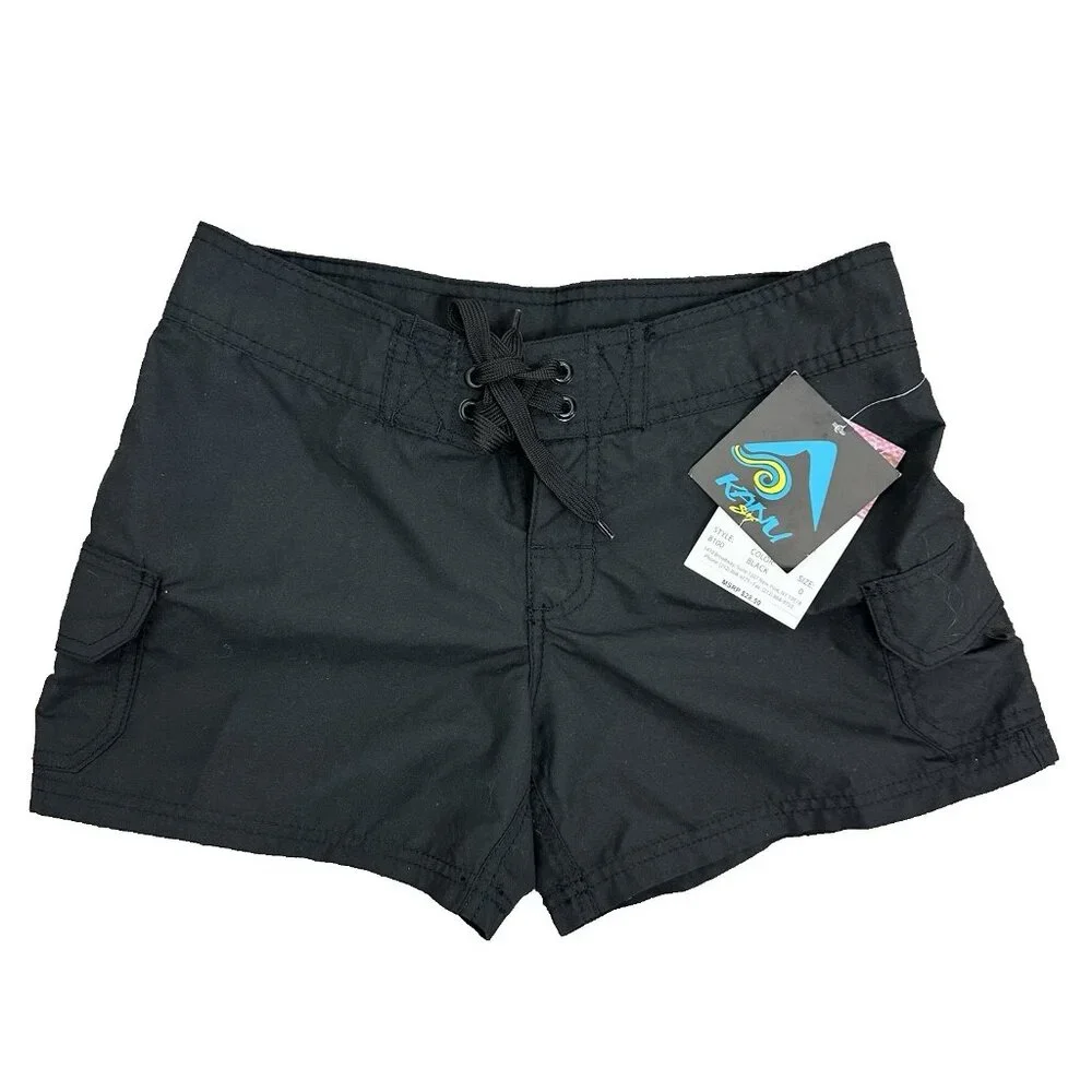 NEW KANU Women's Breeze Size 6 Purple Board Shorts‎ #8100 Drawstring